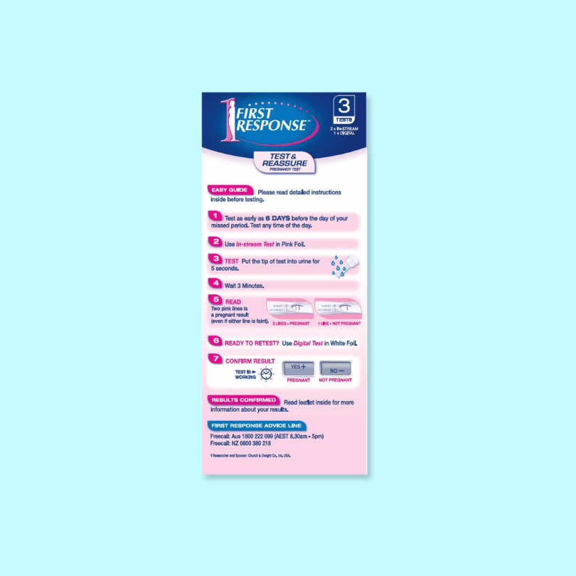 First Response Test & Reassure – 2 In-Stream & 1 Digital Pregnancy Tests